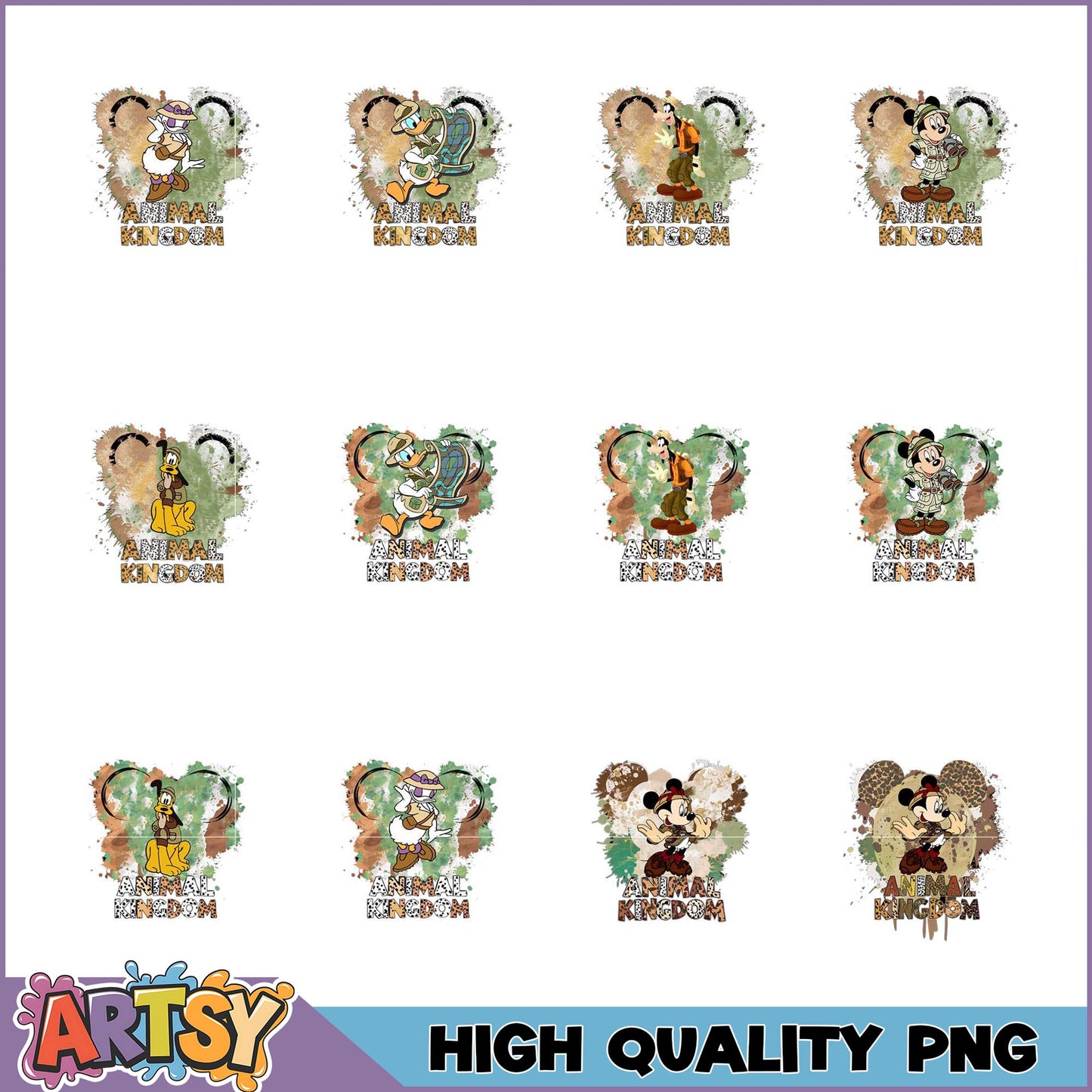 Animal Kingdom Character PNG Bundle for Creative Projects