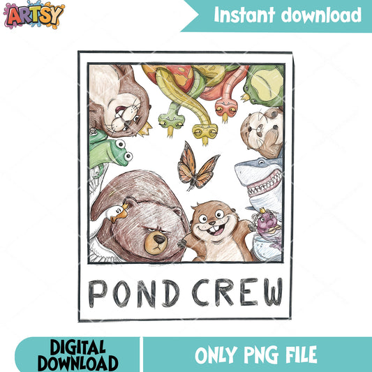 Animals pond crew png,  stamp collecting png, otter png