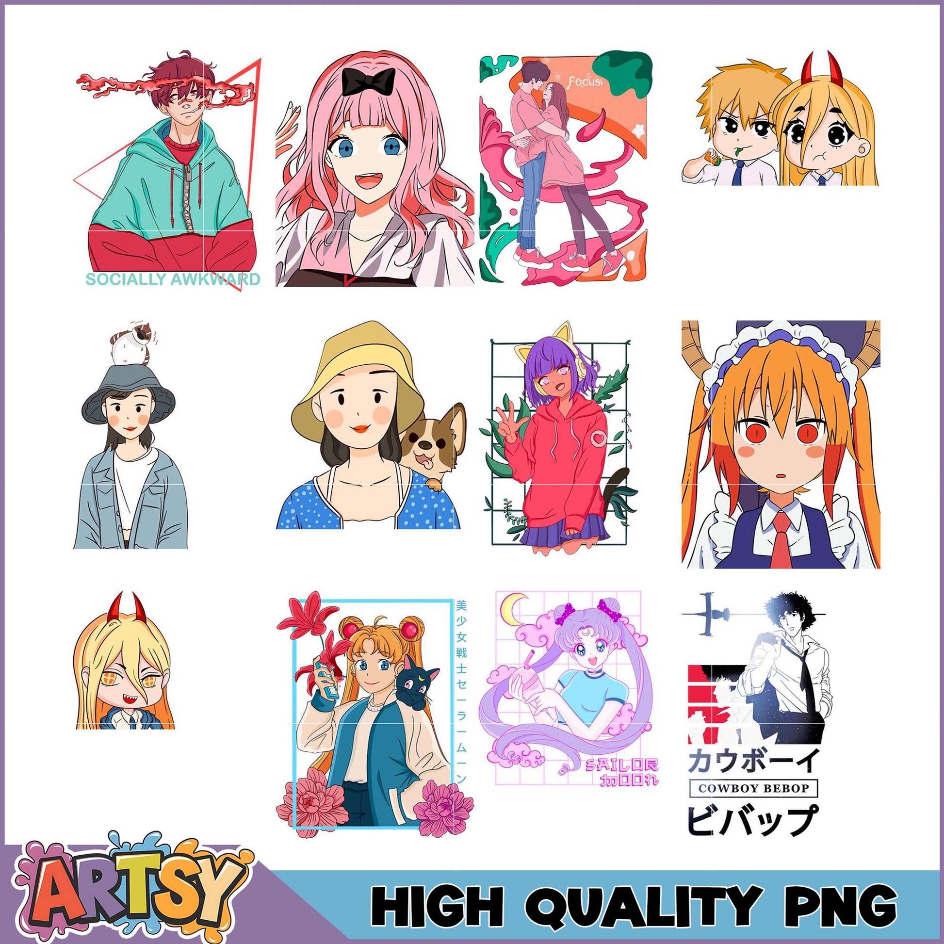 Anime Girl PNG Bundle High Quality Images