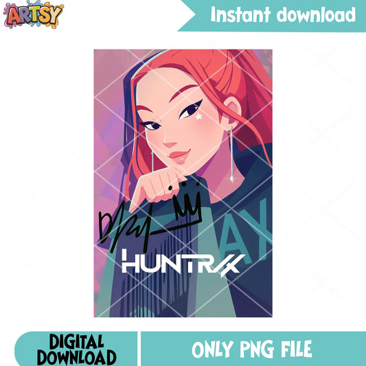 Anime avatar girl red png, mira red hair png, kpop mira avatar png