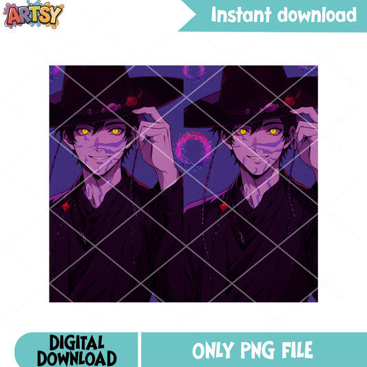 Anime boy poster png, saja anime boy png, logo boy saja png