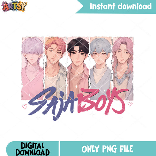 Anime saja member png, kpop demon hunters png, jinu saja png