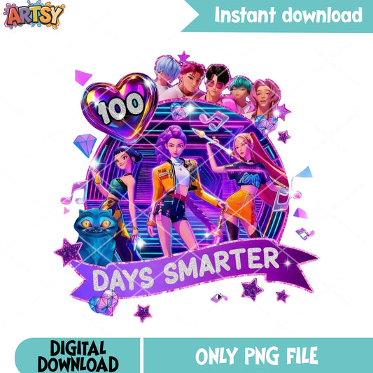 Aniversity day smarter kpop girl png, huntrix girls png, 100 days png