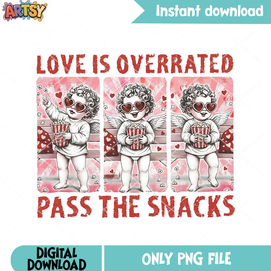 Anti valentine png,love is overated png, baby cupid god png