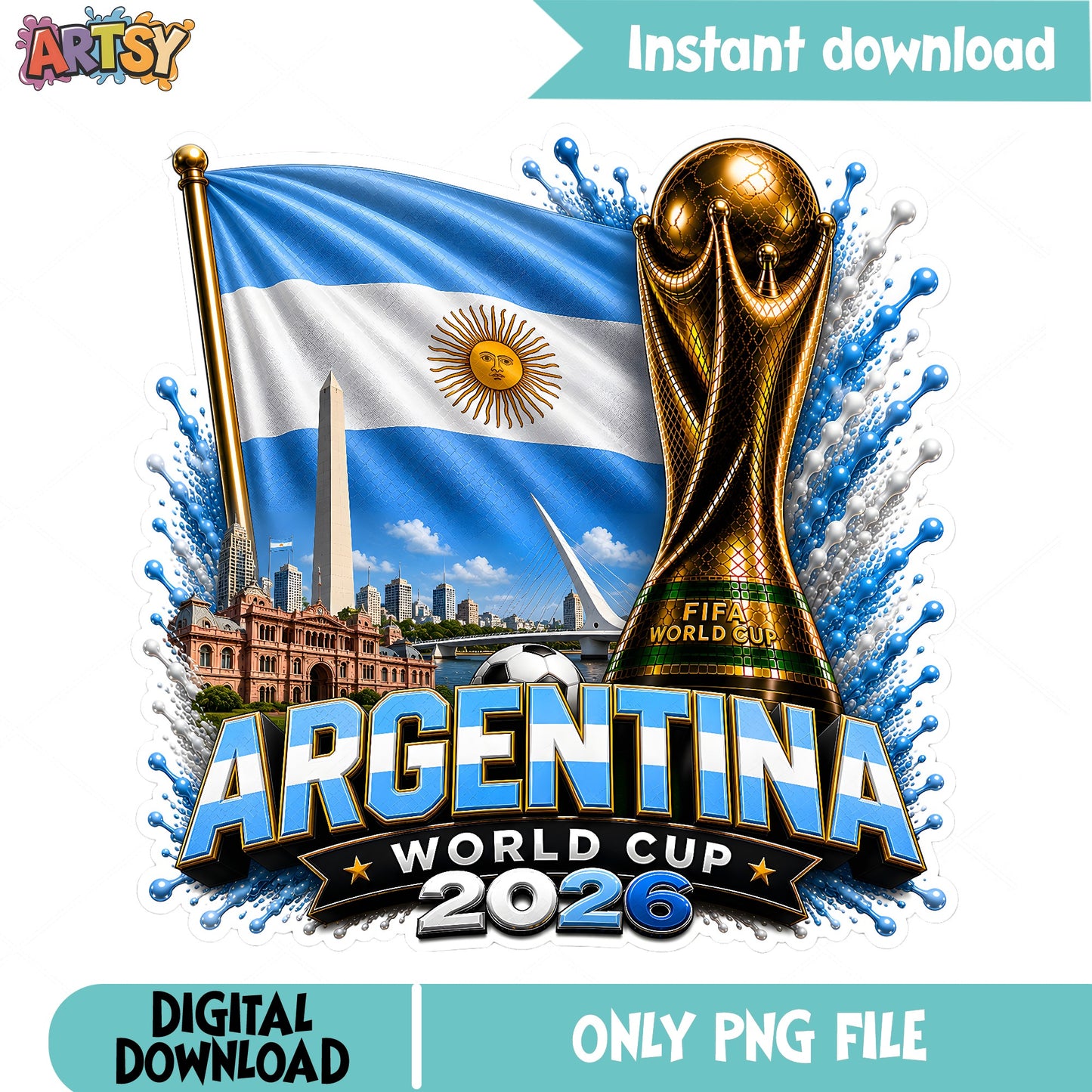 Argentina World Cup 2026 PNG, Argentina Soccer PNG, Football PNG