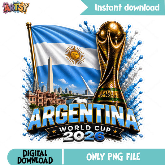 Argentina World Cup 2026 PNG, Argentina Soccer PNG, Football PNG