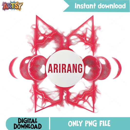 Arirang Kpop Logo PNG, Korean Music Design PNG, Kpop Fan PNG