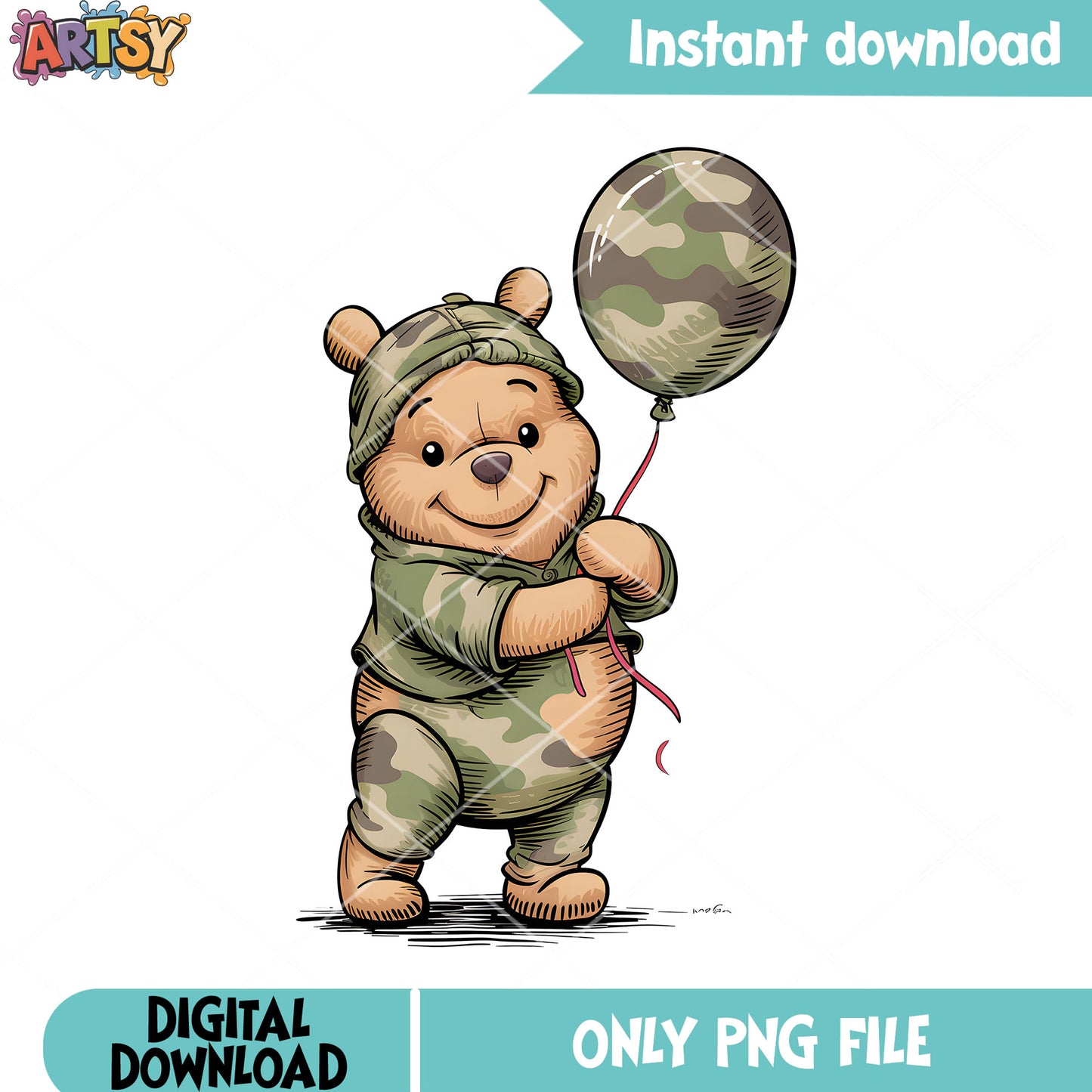 Army soldier pooh costume png, winnie the pooh png, disney movies png