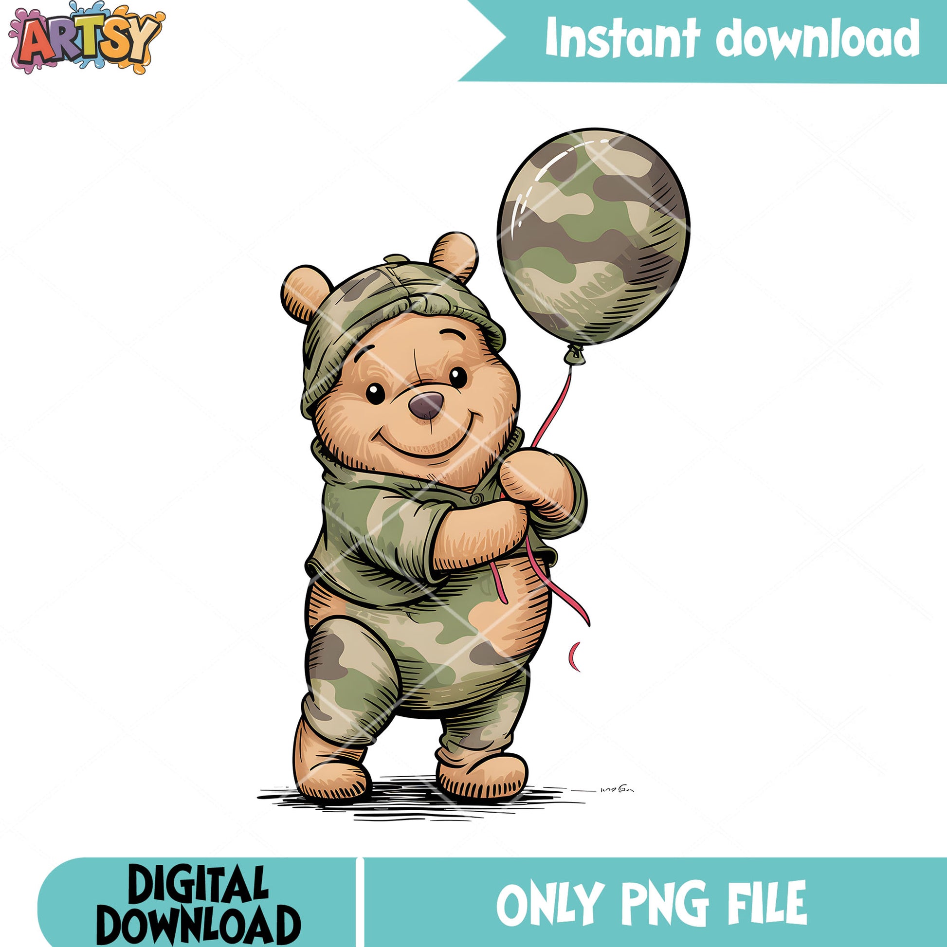 Army soldier pooh costume png, winnie the pooh png, disney movies png