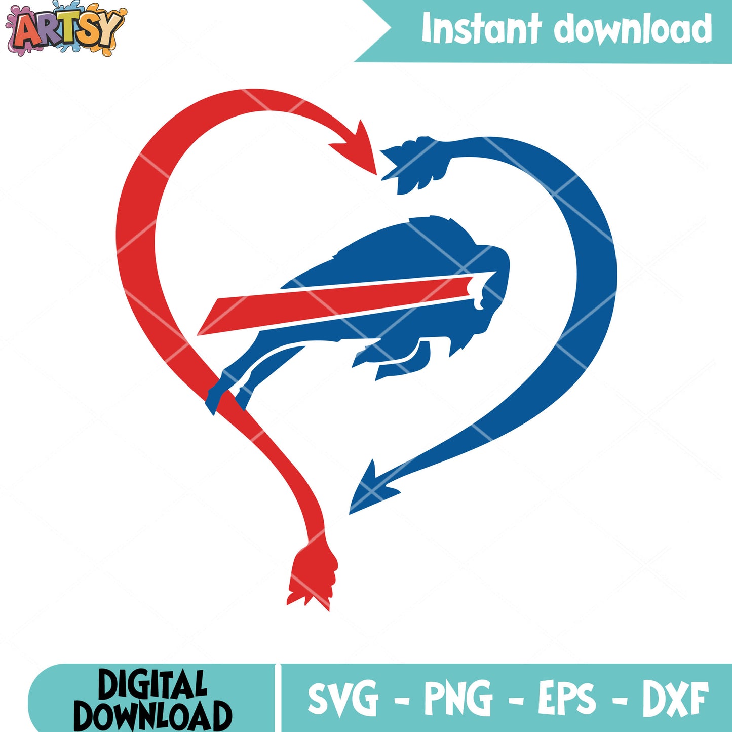 Arrow heart mad buffalo svg, buffalo bills​ svg, nfl teams​ svg