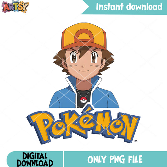 Ash pokemon poster png, pokemon trainer png, pokemon poster png