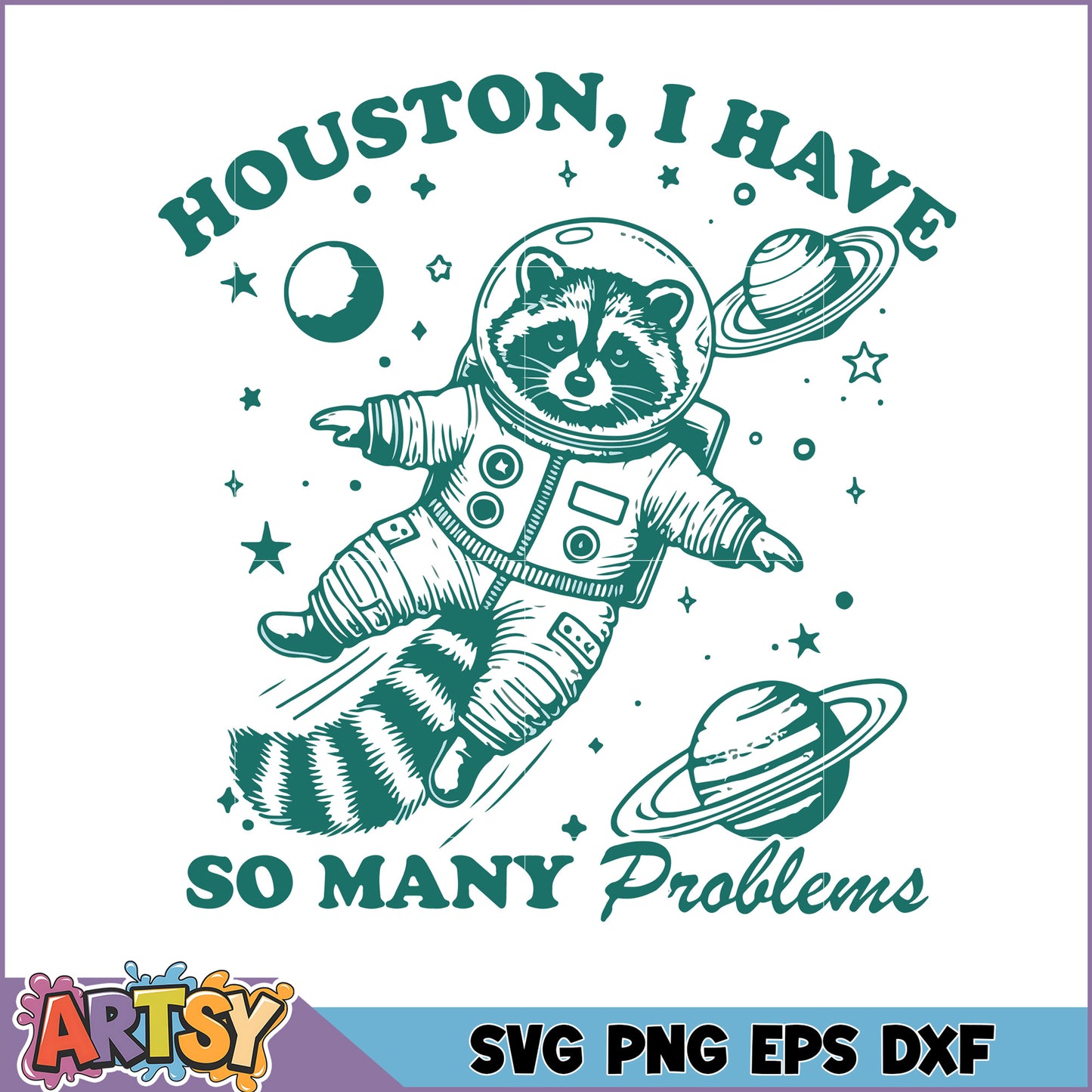 Astronaut Raccoon SVG Cut File
