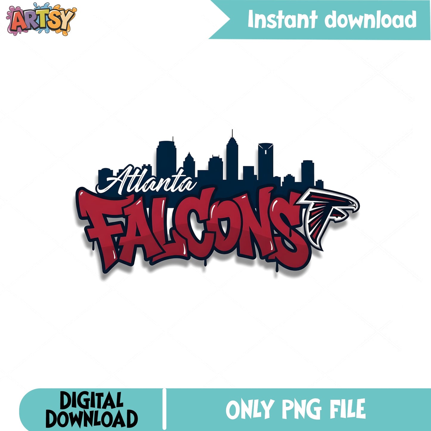 Atlanta Falcons PNG, NFL Football Team Skyline, Sports PNG