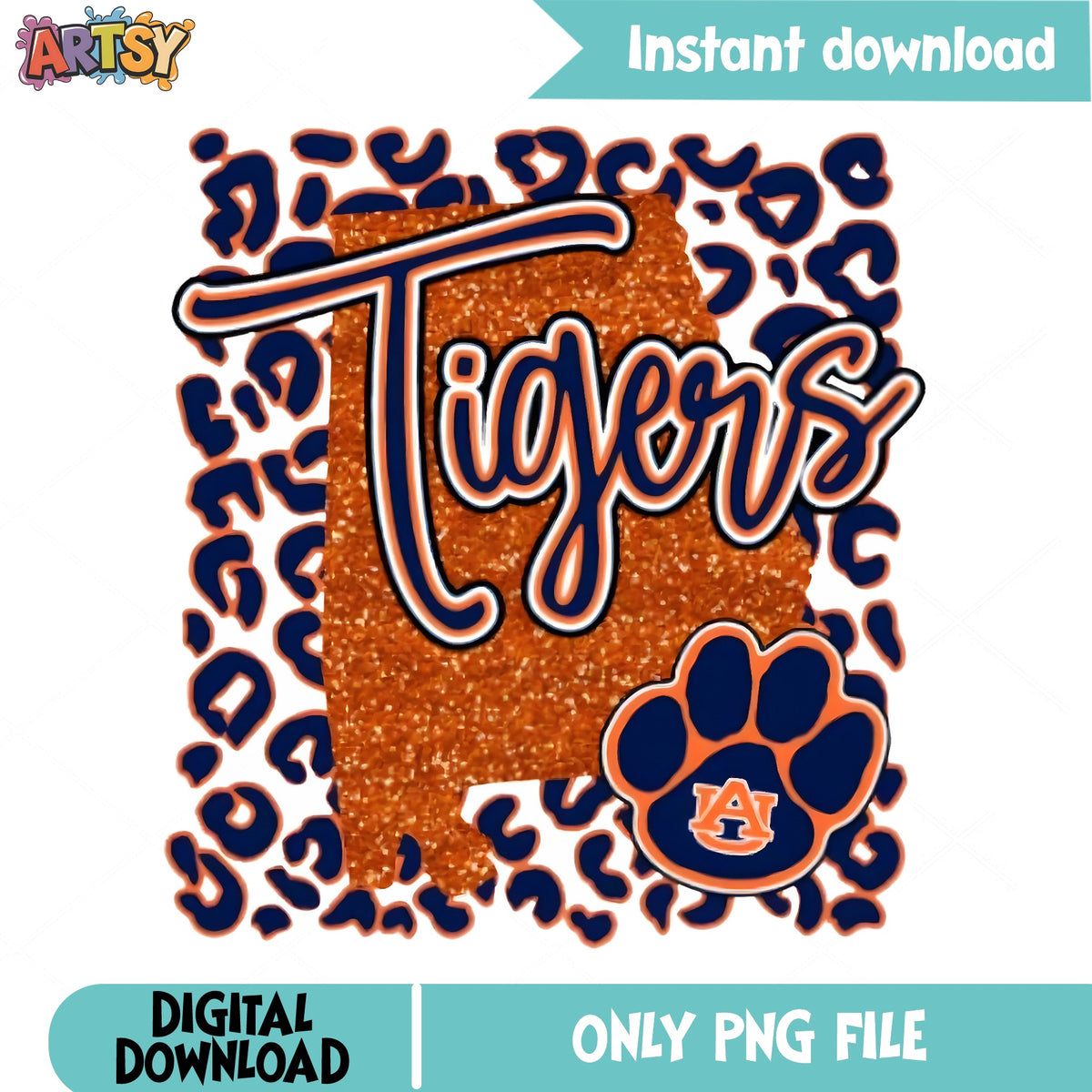 Auburn Tigers Leopard PNG, Alabama Tigers Football PNG, Tigers Paw PNG