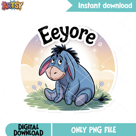 Aura of eeyore sticker png, disney eeyore png, disney movies png