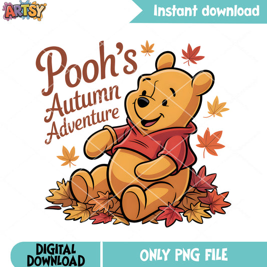 Autumn adventure pooh png, disney pooh bear png, disney adventure png