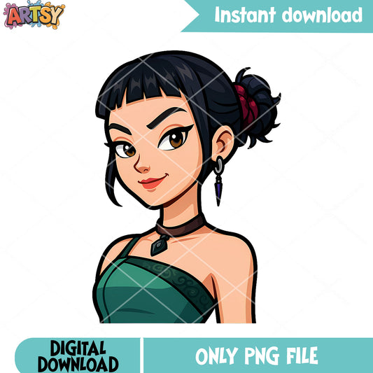 Avatar zoey anime png, huntrix zoey logo png, cartoon zoey png