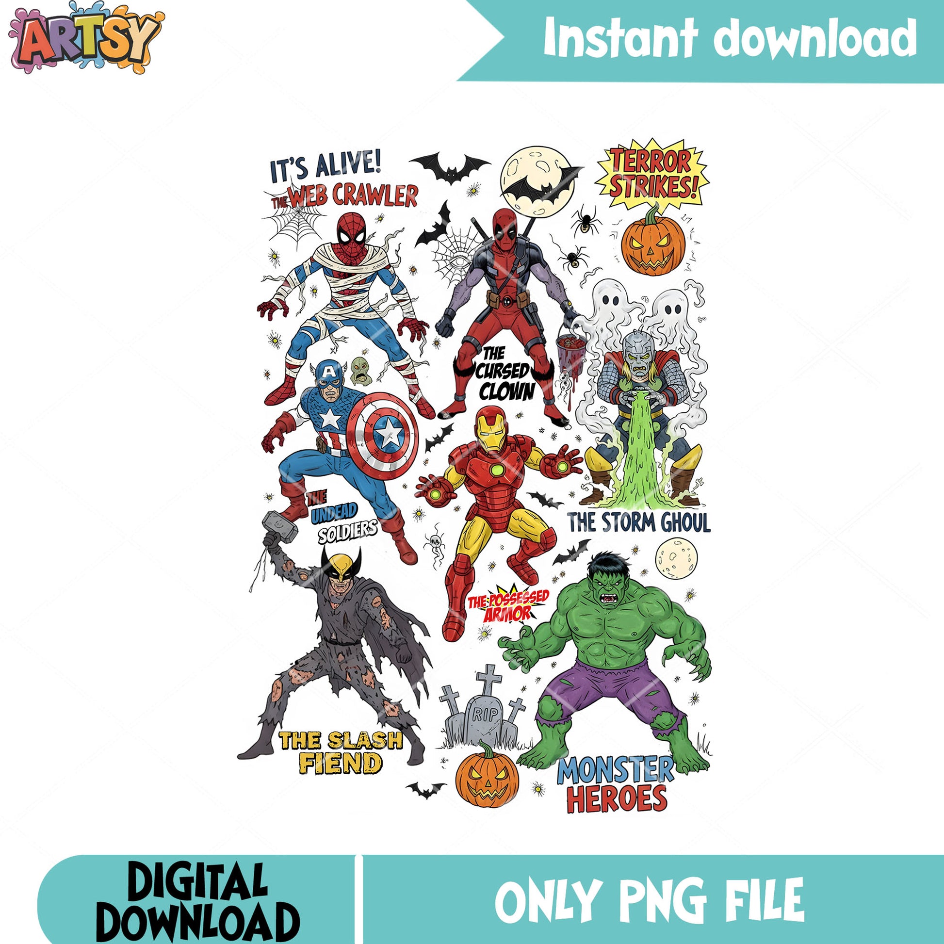 Avenger halloween png, trick or treat halloween png, marvel halloween png