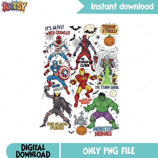 Avenger halloween png, trick or treat halloween png, marvel halloween png