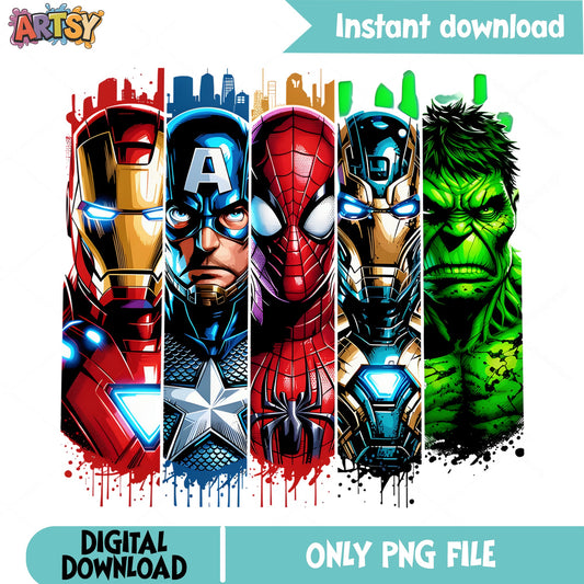 Avengers Superheroes PNG Bundle, Marvel Characters PNG, Superhero PNG