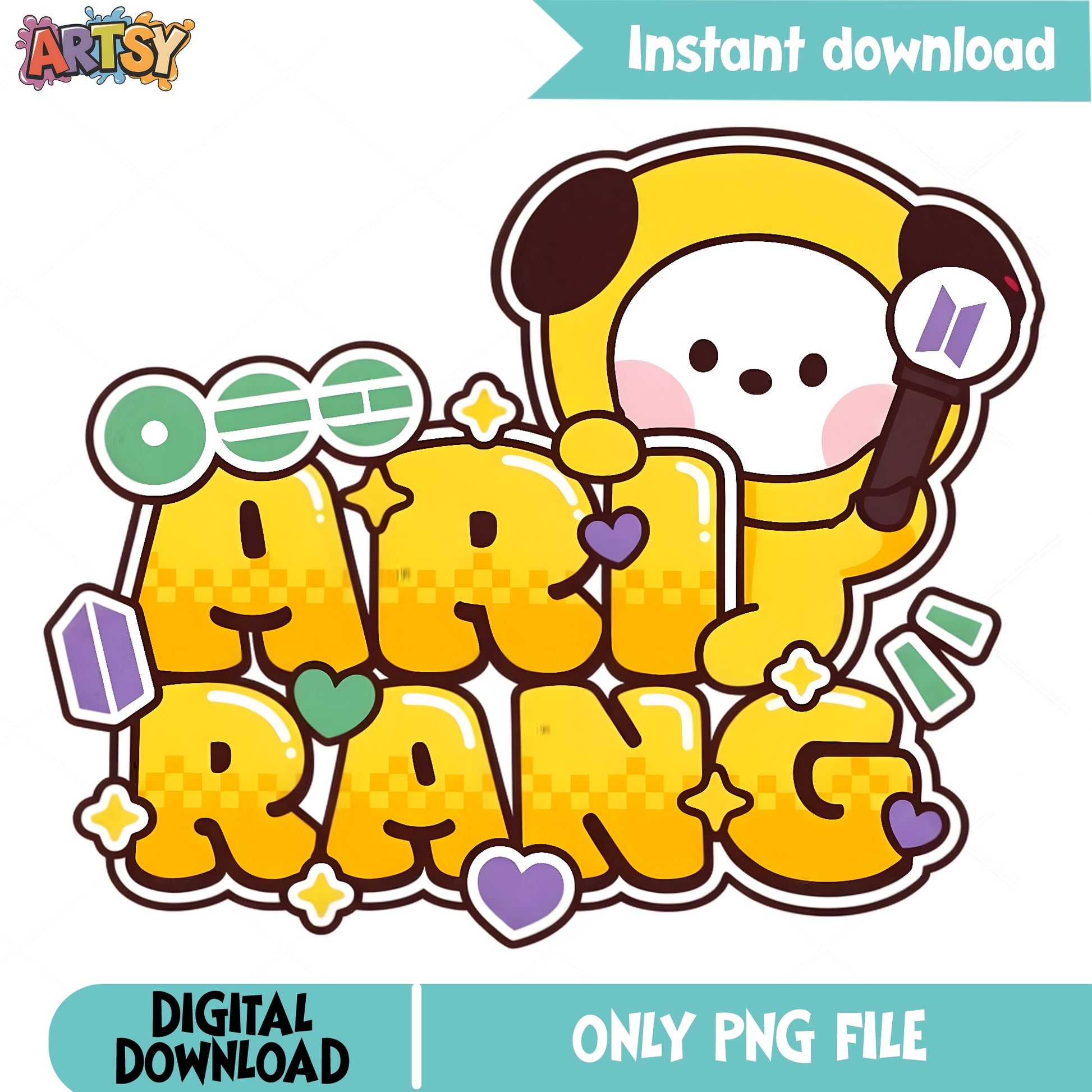 BT21 Chimmy Arirang PNG, BTS Kpop PNG, Army Lightstick PNG