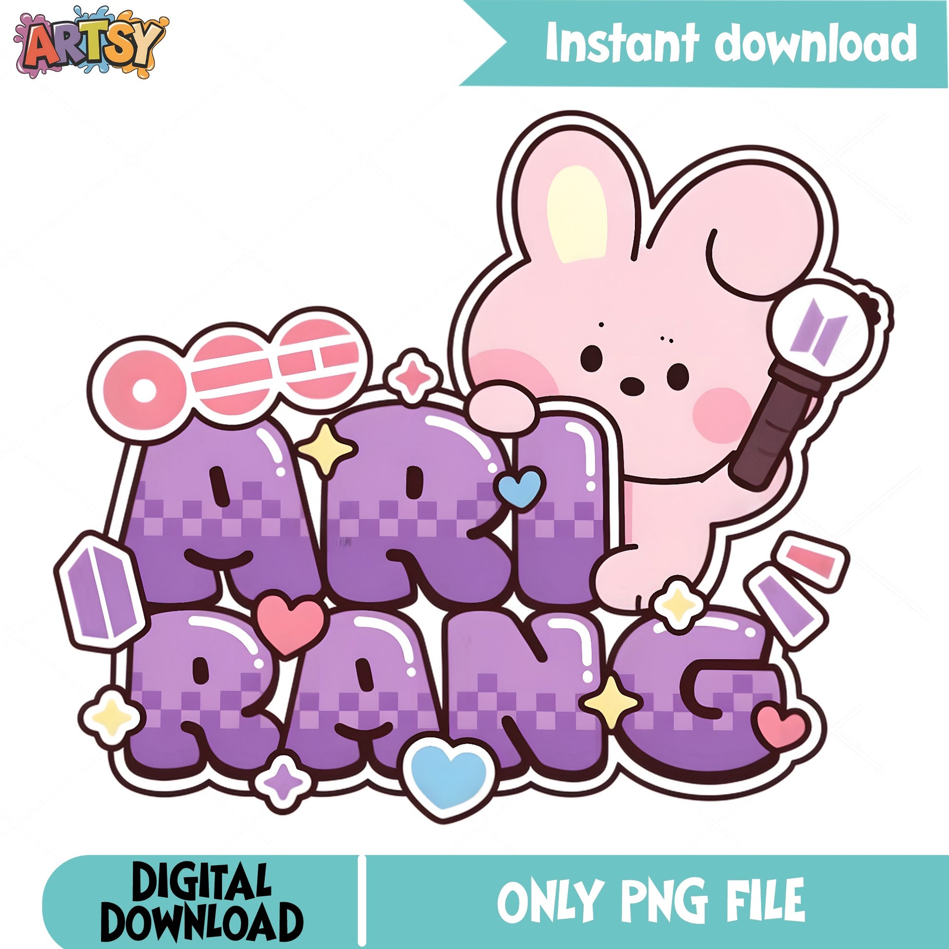BT21 Cooky Arirang PNG, BTS Kpop PNG, Cute Bunny Kpop PNG