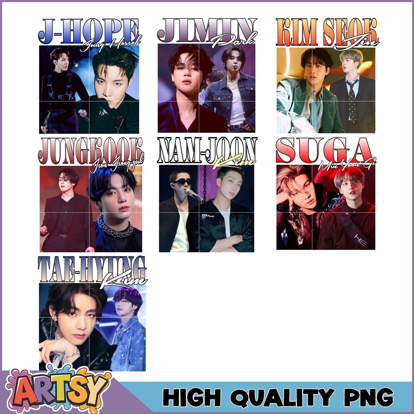 BTS PNG Bundle High Quality Images