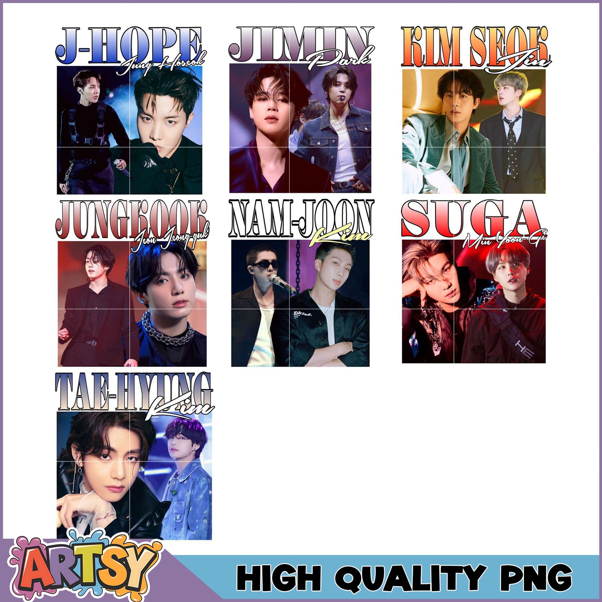 BTS PNG Bundle High Quality Images