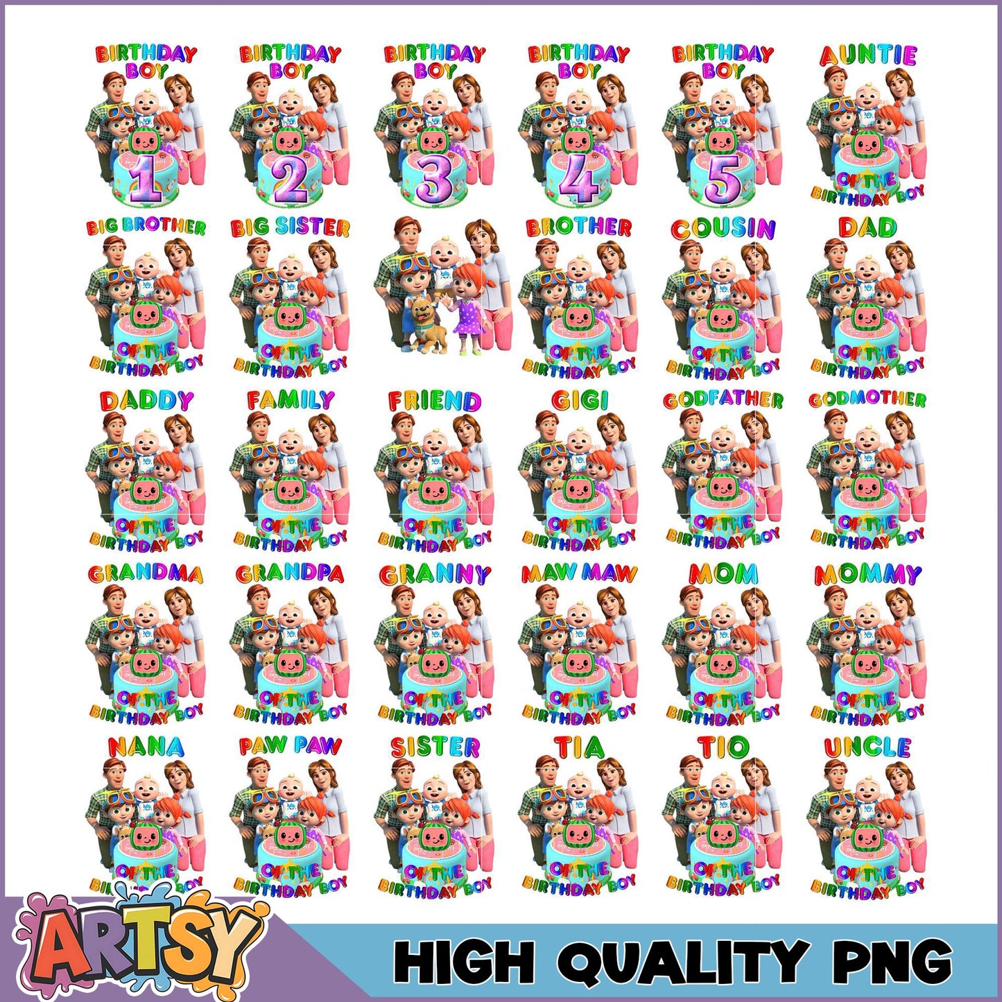 BabyFirst Birthday Boy PNG Bundle High Quality Images