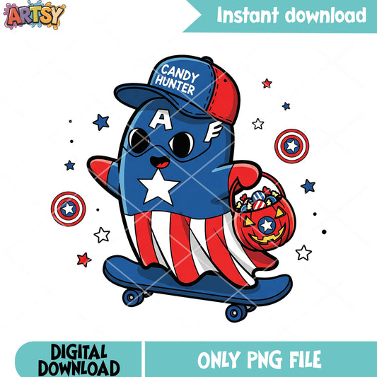 Baby Ghost png, Captain america chibi png, spooky halloween png
