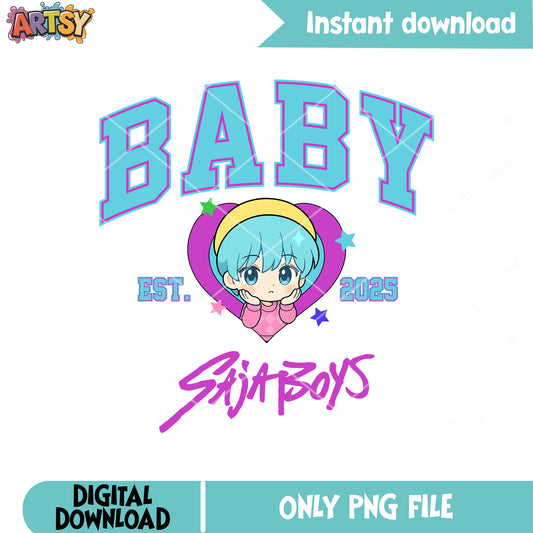 Baby chibi saja est png, saja boys band png, kpop demon hunters png
