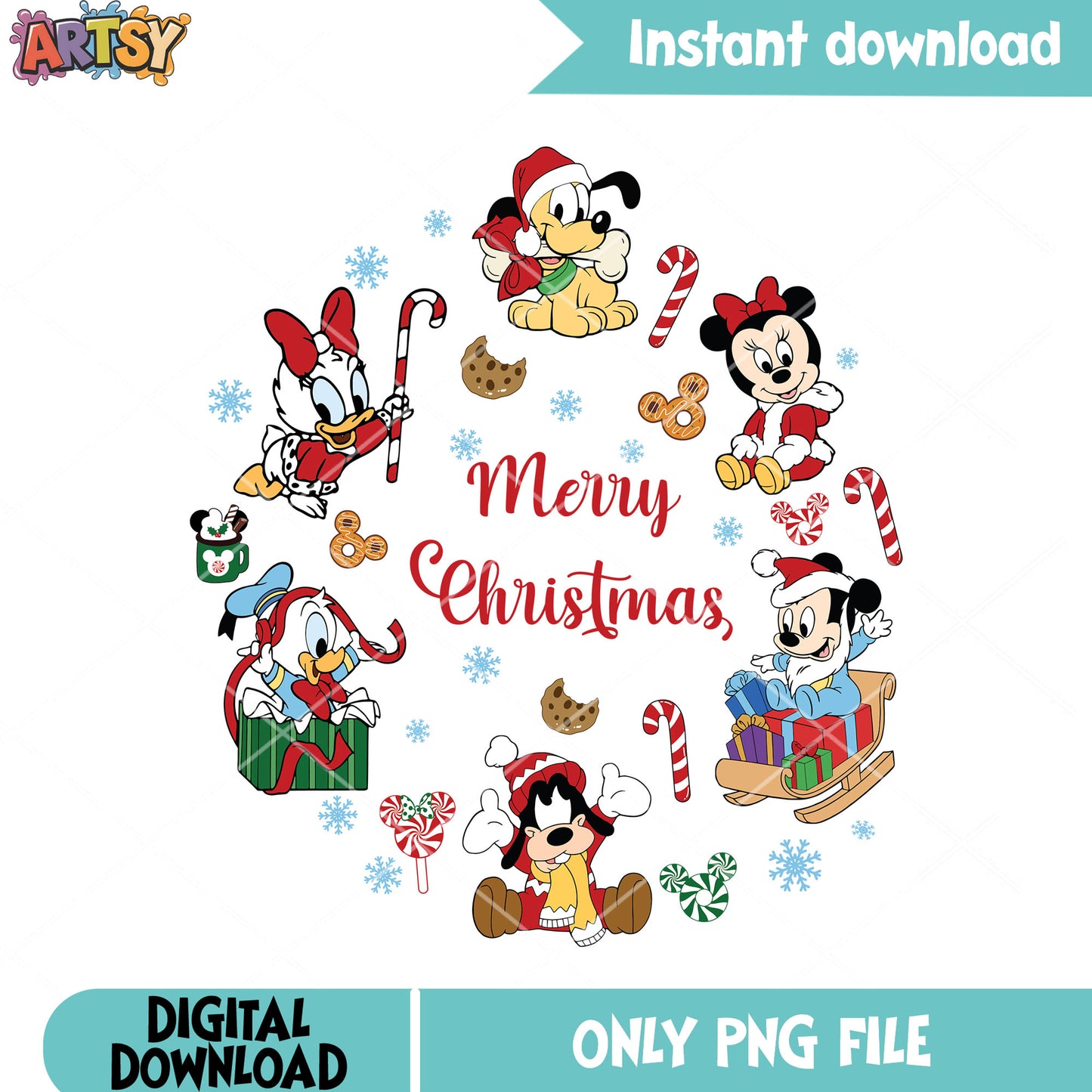 Baby disney character png, pluto png, disney christmas png