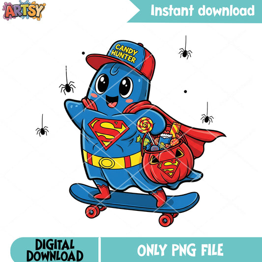 Baby ghost captain america pupmkin png, marvel halloween png