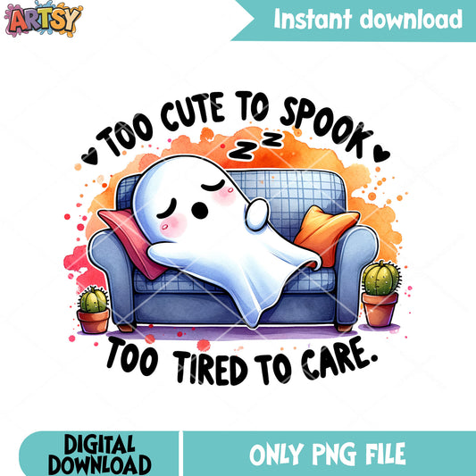 Baby ghoston the sofa png, baby cactus png, halloween scary png