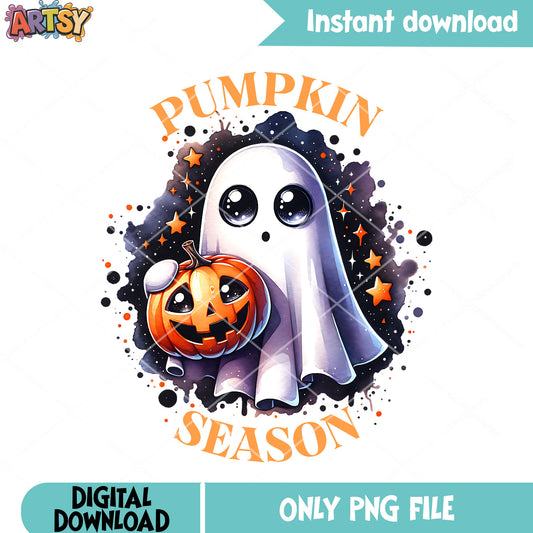 Baby ghost stary night png, jack o lantern png, halloween scary png