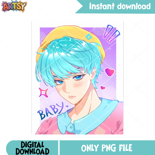 Baby saja boys logo anime png, baby anime png, kpop baby anime png