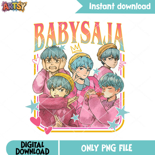 Baby saja emotions cute png, baby saja png, kpop demon hunters png