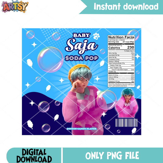 Baby soda pop kpop png, kpop demon hunters png, saja baby png