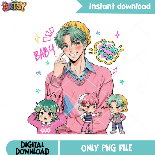 Baby soda pop png, kpop hunters demon​ png, Saja boys song png