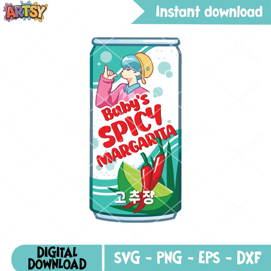 Baby spicy soda design svg, baby soda pop svg, saja boys svg