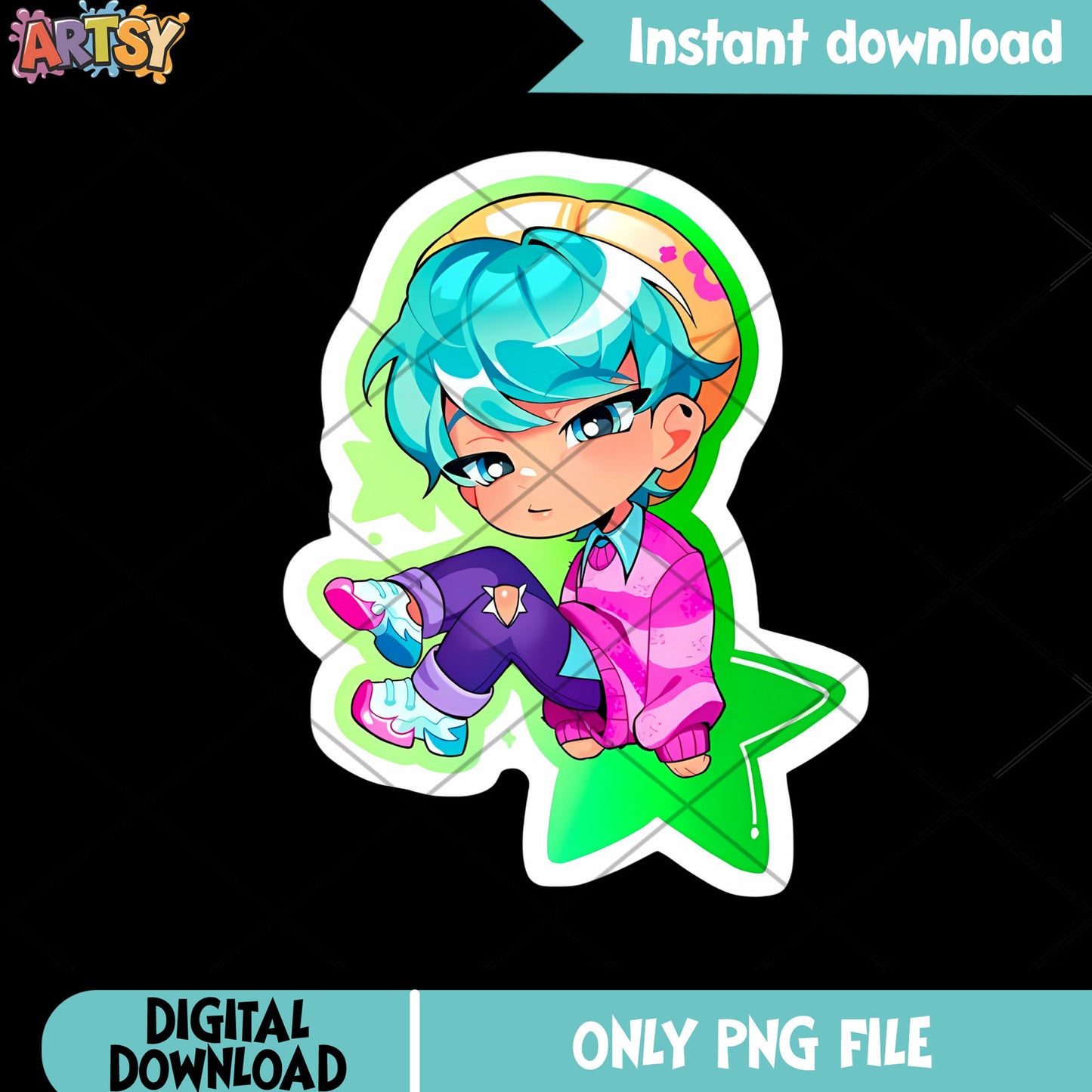 Baby sticker saja boys png, baby saja png, kpop demon hunters png