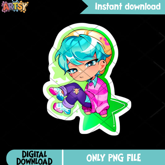 Baby sticker saja boys png, baby saja png, kpop demon hunters png