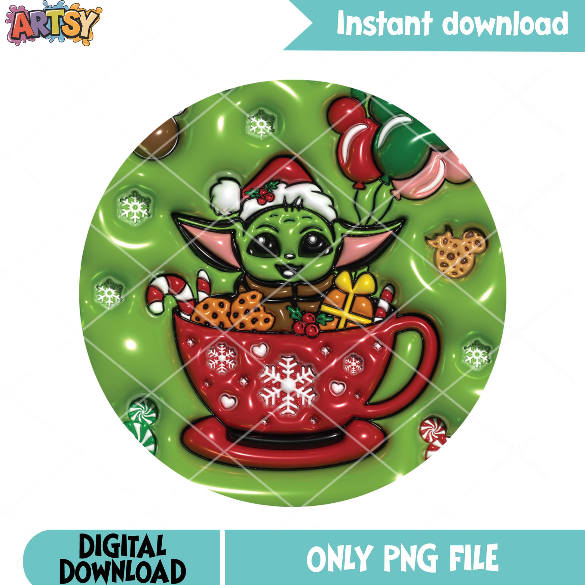 Baby yoda christmas mug png, grogu santa hat png, baby alien png - Copy - Copy