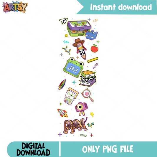 Back To School Clipart PNG Bundle, School Supplies PNG, Teacher PNG