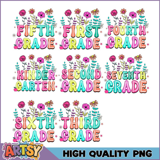 Back to School Grades PNG Bundle High Quality