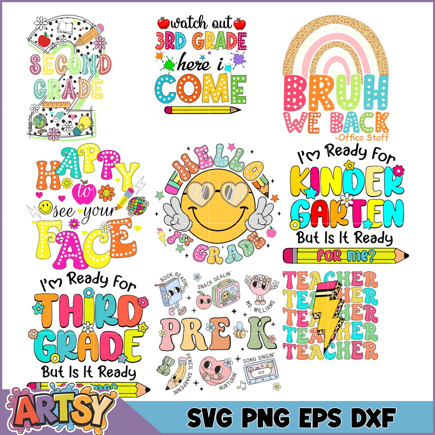 Back to School SVG Bundle Cute Designs