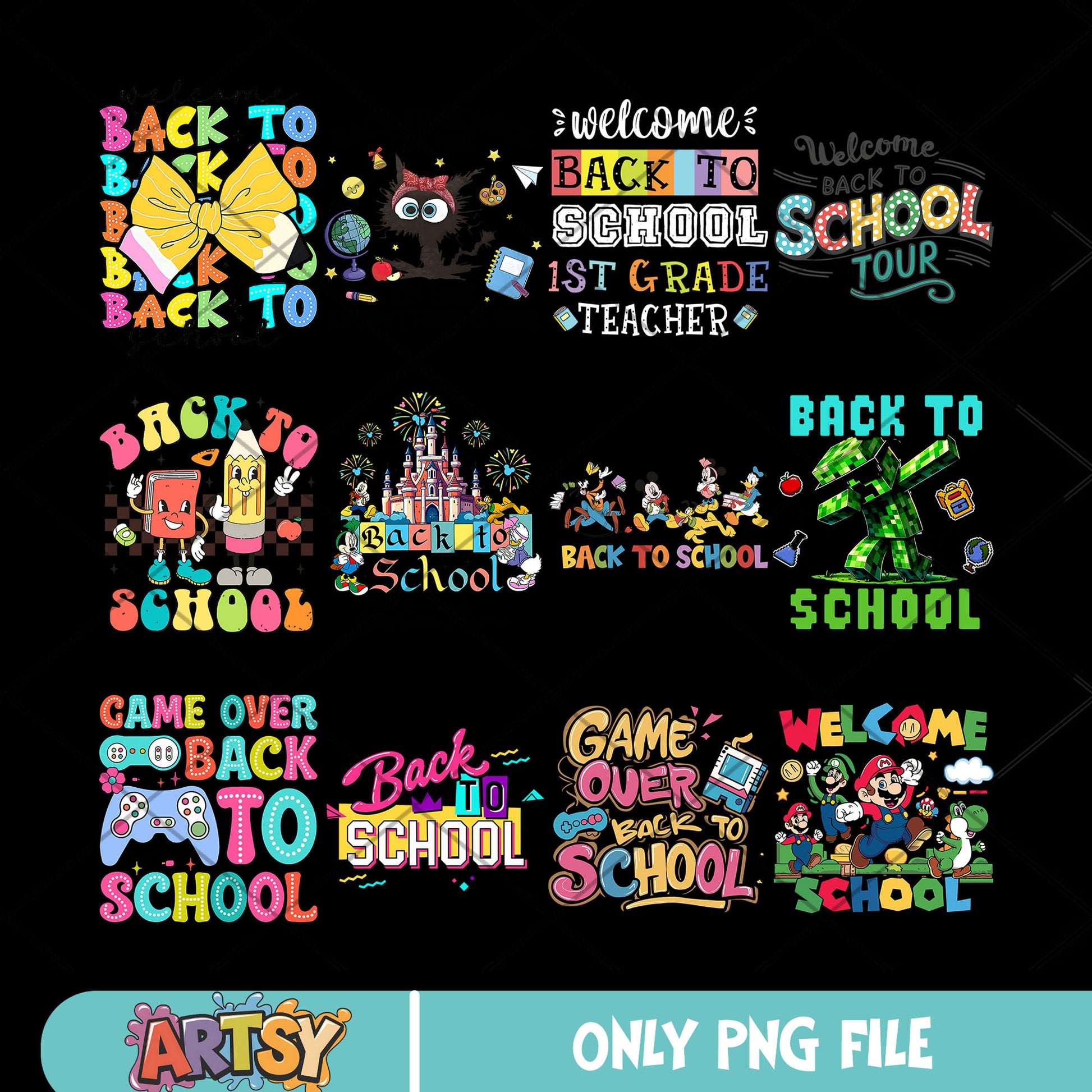 Back to school quotes png bundle, welcome school png, funny school png