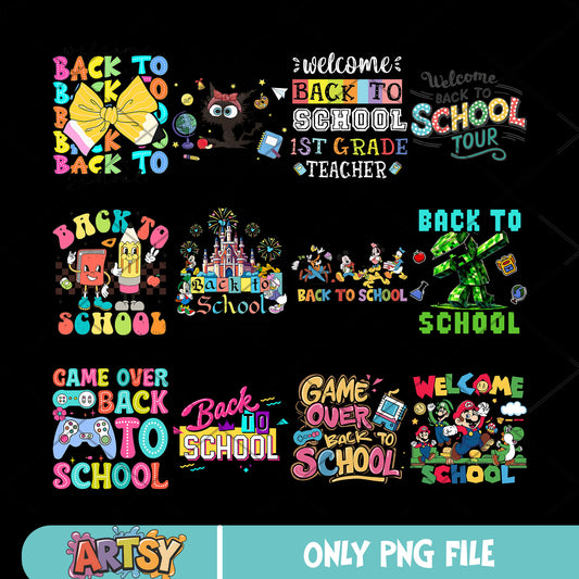 Back to school quotes png bundle, welcome school png, funny school png