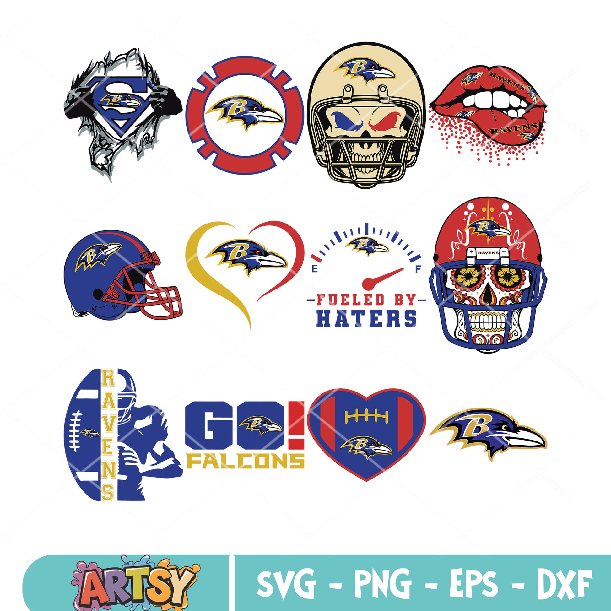 Baltimore Ravens bundle svg, skulls skeleton svg, superman svg