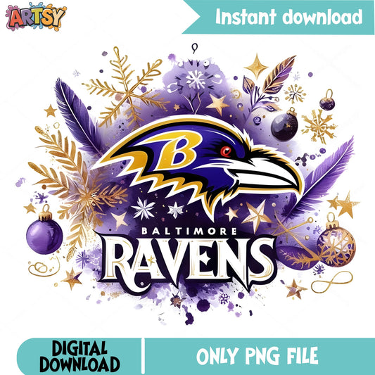 Baltimore Ravens Christmas PNG, NFL Football PNG, Ravens PNG